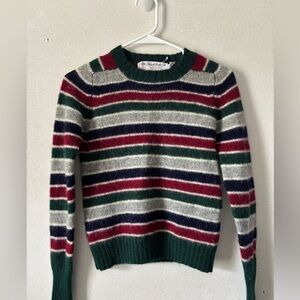 VINTAGE |Striped Green and Red Women's Sweater | Size XS